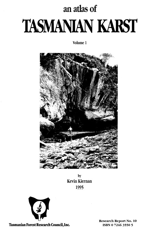 The front page of the Tasmanian Karst Atlas version 1.