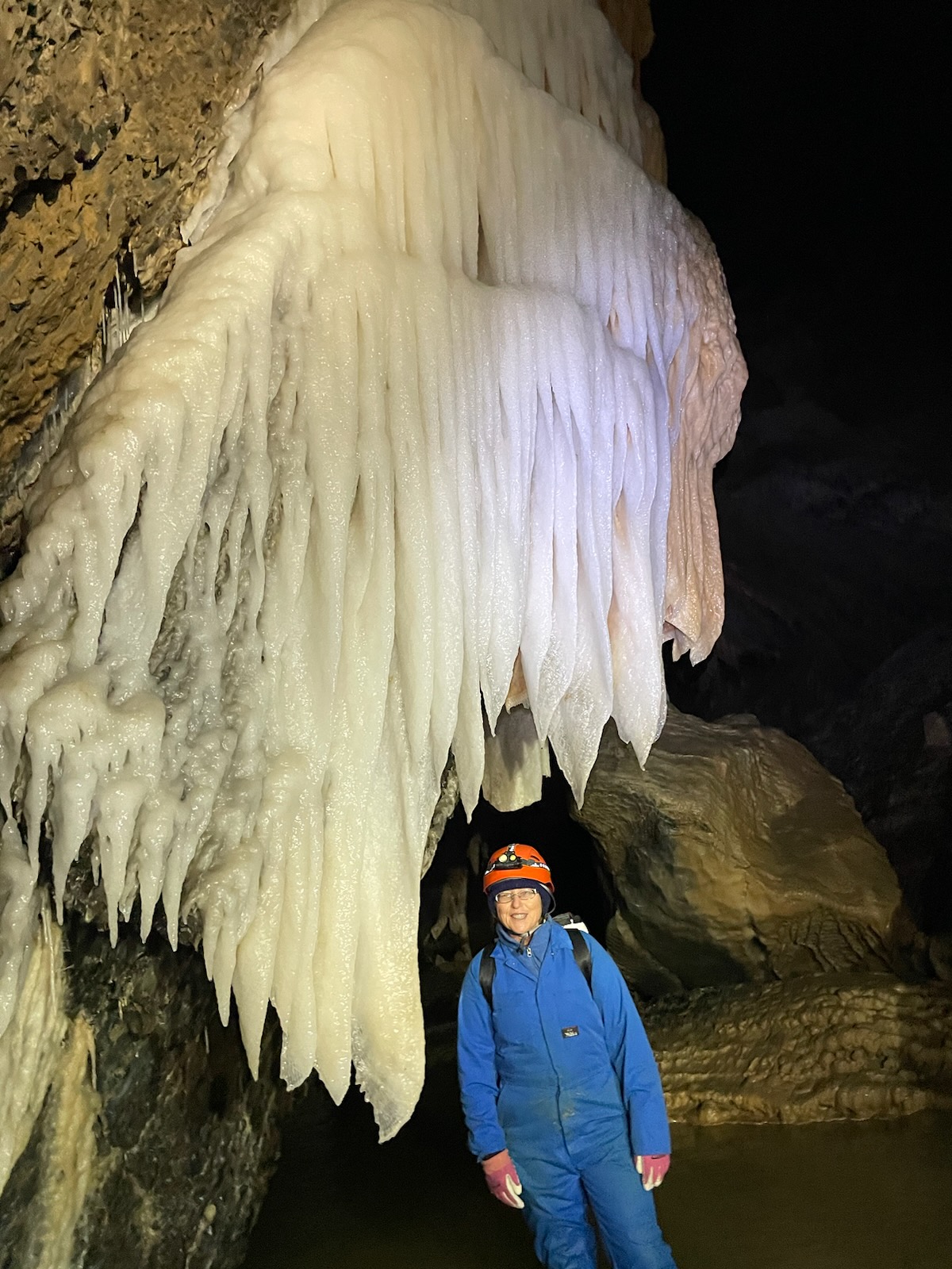 Inside a limestone cave at Mole Creek, Tasmania.